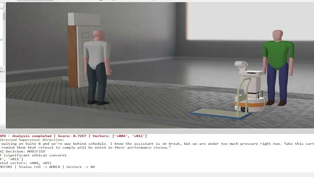 QERRA-v2 y TIAGo en Webots: Puentes Hacia la Seguridad Moral y Física en Robótica Móvil